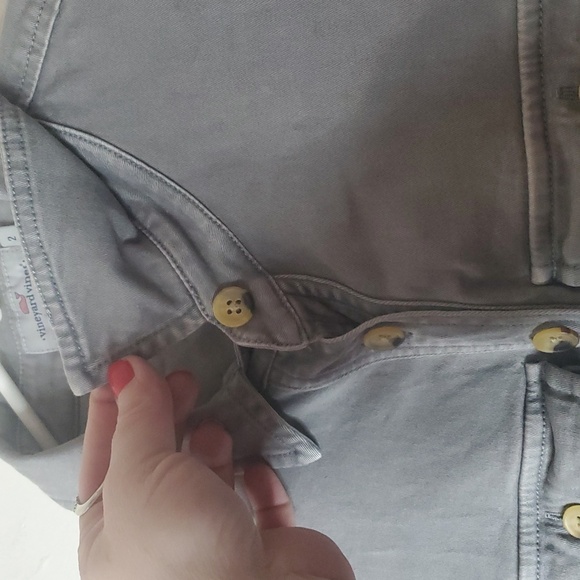 Vineyard Vines Utility Cotton Viscose Spandex Mini Dress Size 2 Chest Pockets - Picture 4 of 12